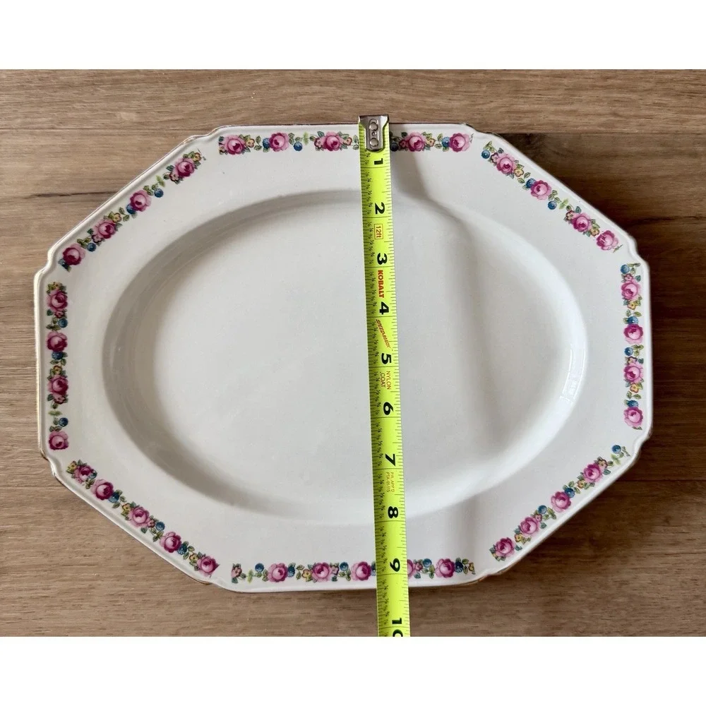 Wood &‎ Sons England Gilded-Edge Floral Serving Platter